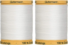 2-Pack - Gutermann Natural Cotton Thread Solids 876 Yards Each - White 800C 570