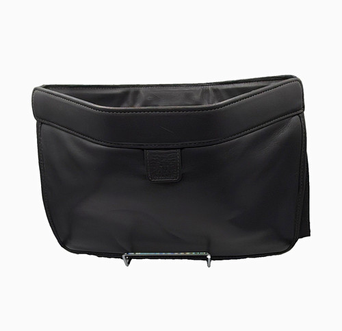 Black Solid Rectangle Clutch Bag Magnetic Closure Stitched Accents Black Lined