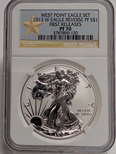 2013-W West Point American Silver Eagle $1 ASE Reverse Proof 70 NGC PF70