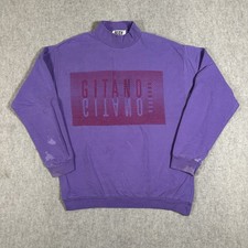 VTG Gitano Mock Neck Sweatshirt Light Purple XL Distressed