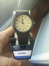 Casio MQ24-9B Men s Classic Analog Watch Beige Dial Black Resin Quartz
