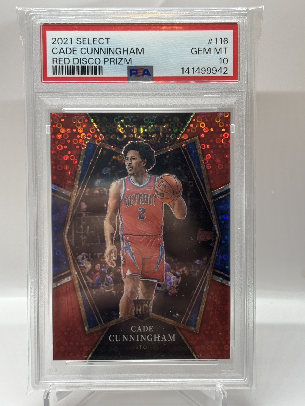2021 Select Cade Cunningham Red Disco /49 Premier Level Pistons PSA 10 RARE 💎