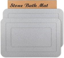 2 Pack Stone Bath Mat, Diatomaceous Earth Shower Mat, Non-Slip Super Absorbent