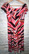 EUC CALVIN KLEIN Flutter Sleeve Scoop Neck Fit & Flare Rayon Stretchy Dress 6