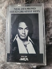 NEIL DIAMOND HIS 12 GREATEST HITS CASSETTE TAPE EARLY PAPER LABELS