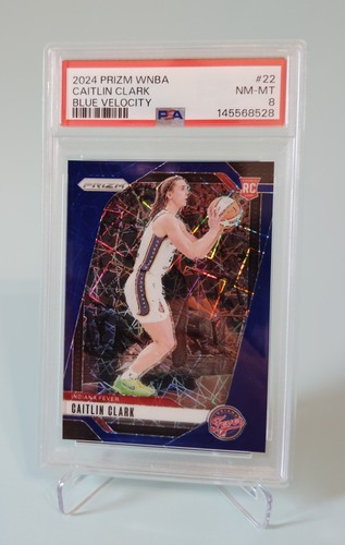 2024 Prizm WNBA Caitlin Clark RC Blue Velocity PSA 8 #22 Indiana Fever