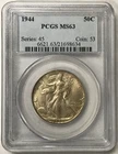 1944 50C Silver Liberty Walking Half Dollar Choice Uncirculated PCGS MS63