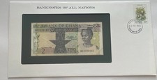 Ghana 2 Credis 1982 P.18d Banknotenbrief Franklin Mint Banknotes Of All Nations