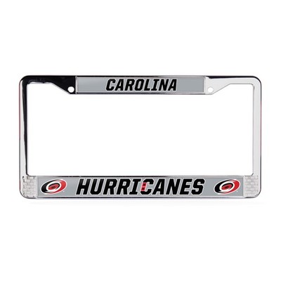 Carolina Hurricanes NHL 3D Polyurethane 2-Hole Chrome Metal License Plate Frame