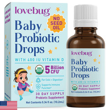 Lovebug Baby Probiotic Drops - Organic Probiotics For Immune Support And Baby