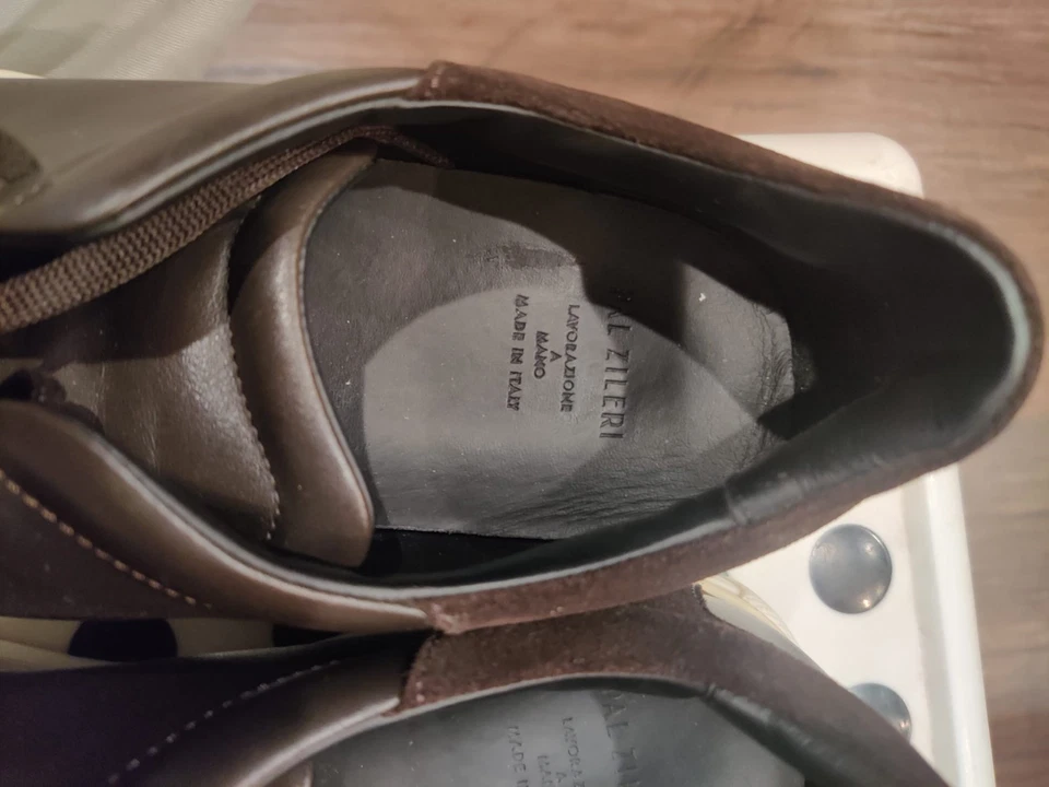 PAL ZILERI - Zapatillas de cuero gamuza - Marrón oscuro EU41 / UK7 Foto 4 de 4