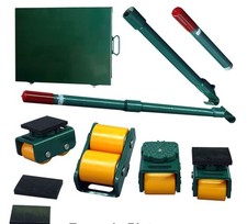 Hilman Rollers, KBRD-12P, Rigid Diamond Top & Poly. Wheel Dolly Kit, 12 Ton Cap.