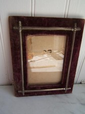 ANTIQUE PURPLE VELVET & SILVER TRIM PICTURE F...