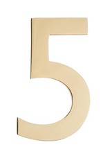 3582PB-5 4 inch Solid Floating House Number, Polished Brass