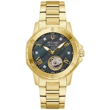 Bulova Women's Marine Star Automatic Gold Stainless Steel Watch 35 MM 97P171