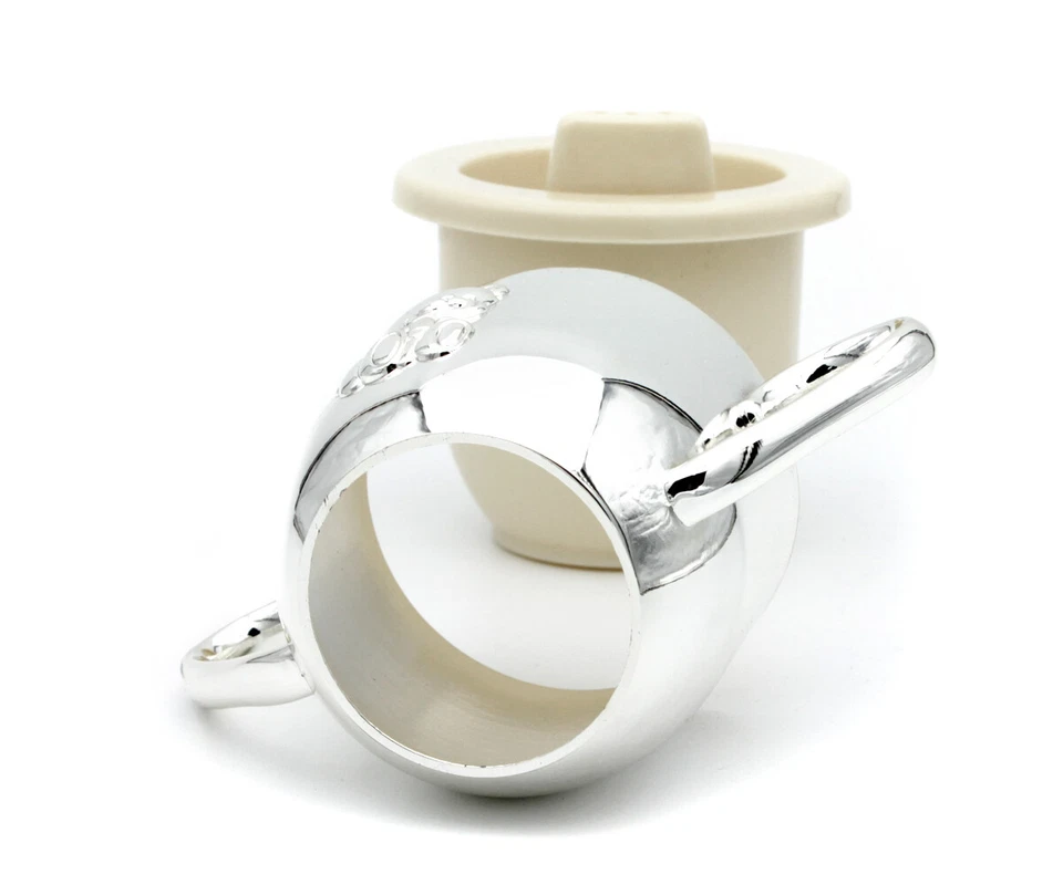 Schnabelbecher Babybecher Kindertasse versilbert Bärchen Trinklernbecher Gravur - Bild 4 von 4