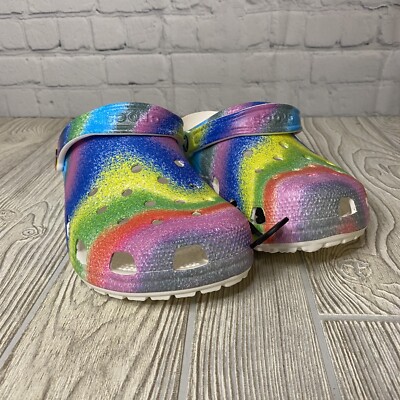 Crocs Classic Clogs Spray Dye Neon Rainbow Men display picture 2