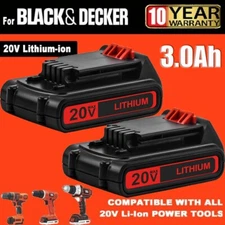 2Pack 3.0Ah for Black and Decker 20V Lithium Max Battery 20 Volt LBXR20 LBXR2020