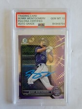 Benny Montgomery Purple Mojo Refractor 13/250 Autograph Card PSA/ DNA Certified