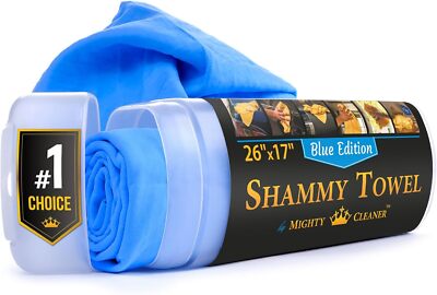Premium Shammy Cloth for Car Drying - (26 x17 ) - Super Large (26 x17 ), Blue 