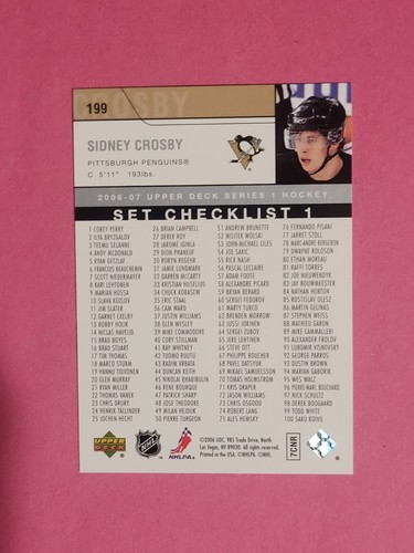 Sidney Crosby 2006-07 Upper Deck Base & Checklist 2nd Year Cards - NM or Better - Picture 12 of 12