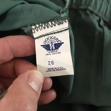 Vintage Dockers Women  s Pleated Green Pants Elastic Waistband 90s