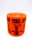 Vtg. Federal Glass Orange New York Souvenir Coffee Cup/ Mug