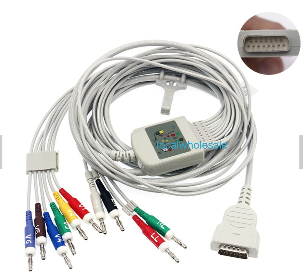 GE Marquette MAC 1600 MAC2000 ECG Cable AHA 10leads Banana4.0 End
