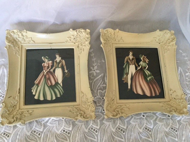 Vintage 1940's Turner Art Prints Courting Couple Framed