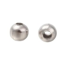 Qty.50, 3mm Round Stainless Steel Spacer Beads - Buy 3 Save 5