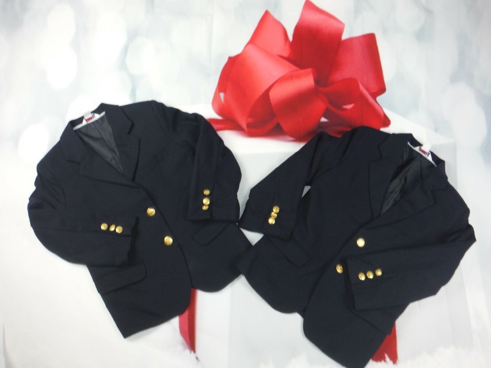 KITESTRINGS TWINS Boy Youht 2 JACKETS Navy Blue Size 7 eBay