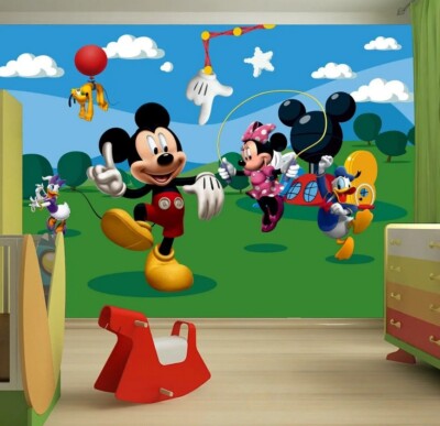 3D Mickey Mouse TapeteN Kindertapete Schlafzimmer Wandtapete Nicht selbstklebend