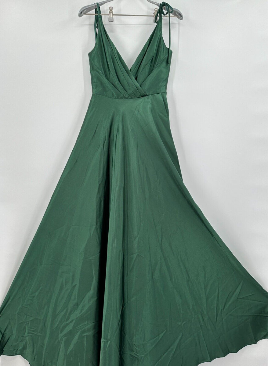 Cinderella Divine Long Satin V Formal Dress Emerald Green XS BD105  Bridesmaid | eBay