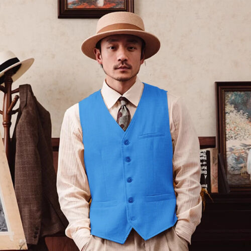 Summer Linen Vest Casual Mens Clothing Waistcoat Single Breasted Sleeveless Vest - Picture 23 of 39