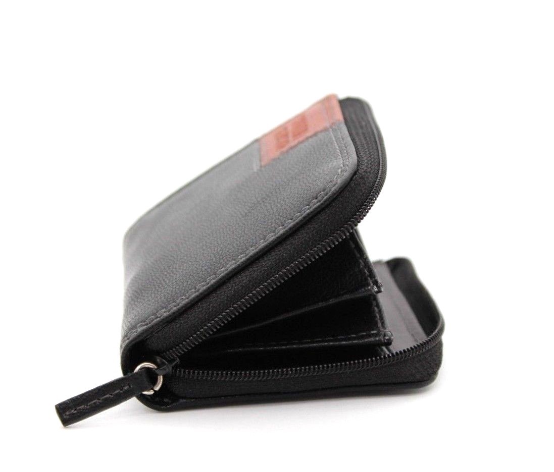 Portafoglio Slim In Vera Pelle Mondraghi Blu | Miniwallet Per Carte E Banconote Con Protezione RFID - Foto 6