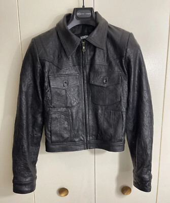 Reformation Women's Black Zip Front Surplus Leather Jacket Size