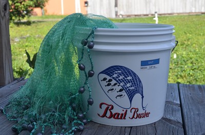Bait Buster Bait Cast Net: 3/8" Sq. Mesh, 10 Ft Radius (780980772103)