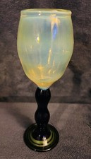 Silver Fumed Wine Art Glass Goblet 7.5&rdquo;H