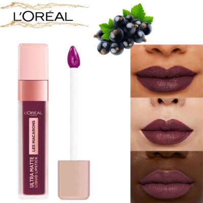 L'Oreal Les Macarons Lippenstift - Ultra Matte Liquid Lipstick - Blackcurrant Crush