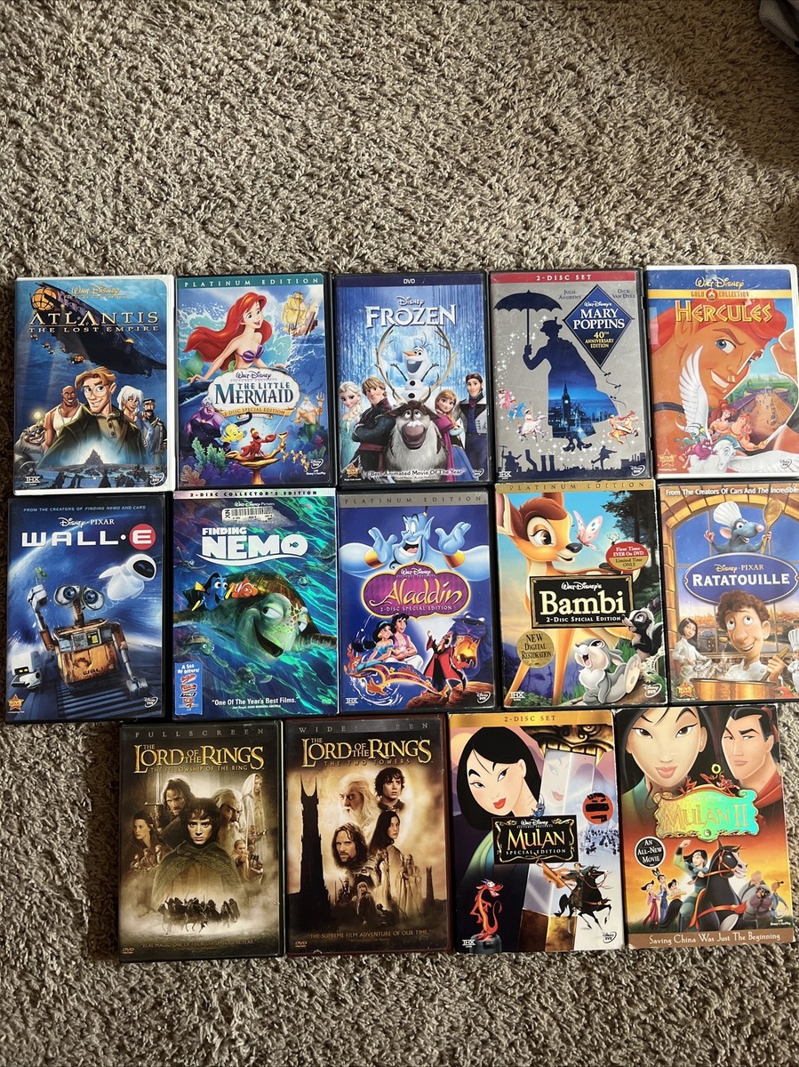 14 Disney DVD Classics Bambi Aladdin The Little Mermaid Mulan
