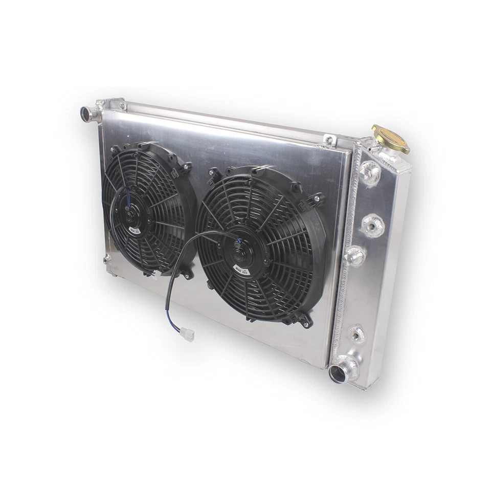 Radiador de 4 filas + ventiladores para Oldsmobile Cutlass / Pontiac Grand Prix 78-88 V8 carrocería G Foto 2 de 4