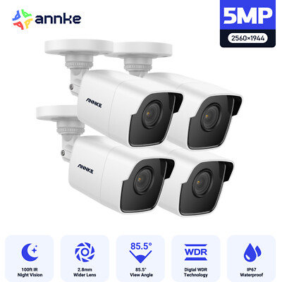 ANNKE 4pcs 5MP Home Security Camera Outdoor EXIR Night for Survelliance System