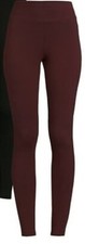 Time and Tru Womens High Rise Knit Leggings 27 Inseam Medium Burgundy
