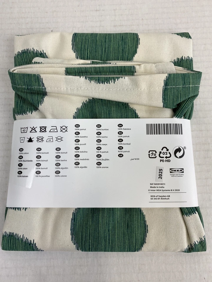 IKEA Asatilda Cushion Cover Natural Dark Green Dotted 20x20 704.565.48 NEW - Image 2 of 2