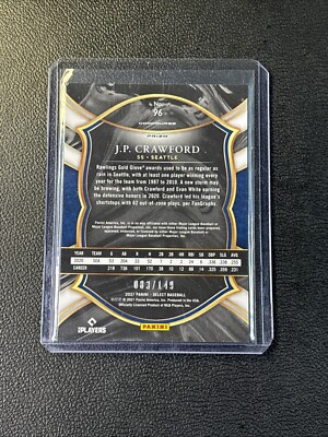 2021 Panini Select JP Crawford /149 Blue Prizm #96 Concourse Level