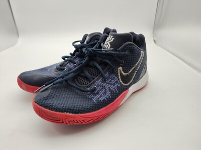 Nike-Boys Kyrie Flytrap 2 Blue/White/Red Shoes-Sneaker-AQ3412-401-Youth Size 5Y 