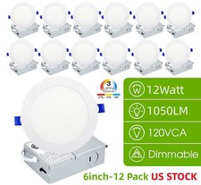 6 Inch 3CCT White LED Recessed Ceiling Lights, 3000K-5000K Selectable Downlight