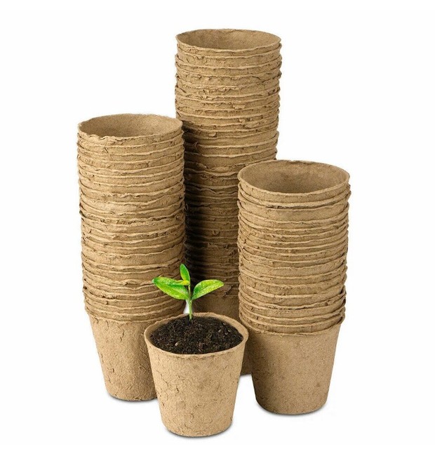 Jiffy 3 Inch Round Peat Pots, 50 each, Seed Starting, Growing Supplies