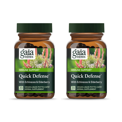 Gaia Herbs Quick Defense Immune Support 20 Vegan Liquid Phyto-Capsules 2 PACK