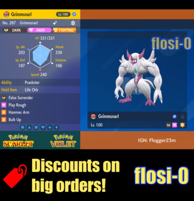 6IV Shiny Grimmsnarl Pokemon Scarlet and Violet